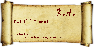 Kató Ahmed névjegykártya